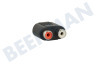 Easyfiks Klinken-Stecker-Adapter 3,5 mm auf Cinch Contra RCA-Buchse 2x