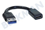 Universeel SM2822  Adapter USB A male naar USB C female geschikt voor o.a. Universeel USB Type C