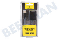Universeel  USB Kabel geschikt voor o.a. Universeel USB A 3.0 Verloopkabel USB A 3.0 male naar HDMI female, 15cm geschikt voor o.a. Universeel USB A 3.0