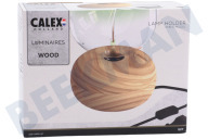Calex  3001001700 Calex Tafelarmatuur Rond Hout E27 geschikt voor o.a. E27, 1,8m snoer