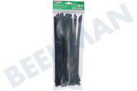 Universeel 008272  Bundelbandjes geschikt voor o.a. Tie-wrap 300x7.6 mm Zwart, Loskoppelbaar, 50 Stuks geschikt voor o.a. Tie-wrap