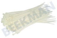 Universeel 006661  Bundelbandjes geschikt voor o.a. Tie-wrap 140x3,6 mm transparant/wit geschikt voor o.a. Tie-wrap