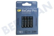 GP GPRCP80AA929C4  LR03 ReCyko+ Pro AAA 800 - 4 oplaadbare batterijen geschikt voor o.a. 800mAh NiMH