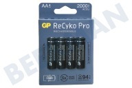 GP GPRCP200AA950C4  LR6 ReCyko+ Pro AA 2000 - 4 oplaadbare batterijen geschikt voor o.a. 2000mAh NiMH