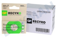 GP GPRCK85AAA642C2 LR03  Batterij geschikt voor o.a. 850mAh NiMH ReCyko+ oplaadbaar AAA, 2 stuks geschikt voor o.a. 850mAh NiMH