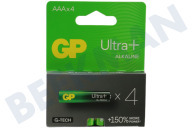GP GPULP24A985C4 LR03 AAA batterij GP Alkaline Ultra Plus 1,5V 4 stuks geschikt voor o.a. Potlood Ultra Plus Alkaline