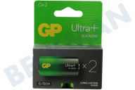 GP GPULP14A654C2 LR14 C batterij GP Alkaline Ultra Plus 1,5V 2 stuks geschikt voor o.a. Baby Ultra Plus Alkaline