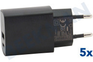 Universeel GNG371  USB Oplader geschikt voor o.a. Universeel gebruik 20W USB-C + USB-A Wall Charger, Zwart geschikt voor o.a. Universeel gebruik