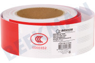 Benson 014246  Tape geschikt voor o.a. 50mm x 17 meter Reflectie tape, rood wit geschikt voor o.a. 50mm x 17 meter