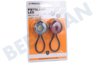Universeel 013526  LED Fietslampen Rond 2 Delig geschikt voor o.a. 2 Standen, 2x CR2032 Inbegrepen