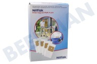 Nilfisk 107402336 Stofzuigertoestel Stofzuigerzak geschikt voor o.a. Multi 20, 30 Synthetisch 4 stuks geschikt voor o.a. Multi 20, 30