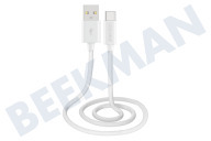 Musthavz  MHBRCABUSBAW Musthavz USB-A to USB-C Braided Cable 1.0 meter 3A,wit geschikt voor o.a. USB Type A + Type C