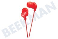 JVC HAFX10REF  HA-FX10-REF Powerful Sound Fine Red geschikt voor o.a. iPhone compatibel