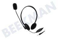 Ewent Hoofdtelefoon EW3567 Headset met microfoon geschikt voor o.a. Stereo 3.5mm jackplug
