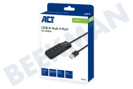 ACT AC6320 USB-A hub 3.0, 4 poorts USB-A geschikt voor o.a. 4 poorts USB-A