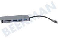 ACT  AC7050 USB-C hub 3.0, 3x USB-A, cardreader, PD geschikt voor o.a. USB 3.2 Gen1