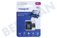 Integral INMSDH32G-100V10  V10 High Speed micro SDHC Card 32GB geschikt voor o.a. Micro SDHC card 32GB 100MB/s