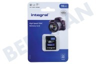 Integral INSDH16G-100V10 V10 High Speed SDHC Memory Card 16GB geschikt voor o.a. V10 SDHC card 16GB 100MB/s
