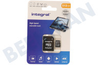 Integral  INMSDX512G-100V30 V30 High Speed micro SDHC Card 512GB geschikt voor o.a. Micro SDHC card 512GB 100MB/s