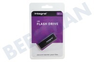 Integral INFD32GBBLK.  Memory stick geschikt voor o.a. USB 2.0 32GB USB Flash Drive Zwart geschikt voor o.a. USB 2.0