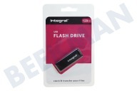 Integral INFD128GBBLK  Memory stick geschikt voor o.a. USB 2.0 128GB USB Flash Drive Zwart geschikt voor o.a. USB 2.0