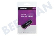 Integral INFD32GBBLK3.0  Memory stick geschikt voor o.a. USB 3.0 32GB USB Flash Drive Zwart geschikt voor o.a. USB 3.0