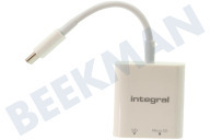 Integral  INCRSDMSD3-0-CW SD & MicroSD Type-C Card Reader geschikt voor o.a. USB 3.2 Gen-1