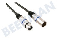 Universeel PAC121  Microfoon kabel XLR male/female 3 meter geschikt voor o.a. Microfoon