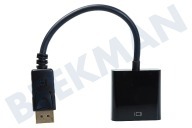 Universeel  Displayport naar HDMI Adapterkabel 20cm geschikt voor o.a. 0.2 Meter, zwart