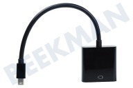 Universeel  Mini Displayport naar VGA Adapterkabel 20cm geschikt voor o.a. 0.2 Meter, zwart