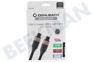 Oehlbach D1C33199  33199 Excellence USB-C 3.1 kabel, 0.5 meter geschikt voor o.a. USB-C 3.1, 0.5 meter