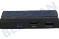 Marmitek 25008476 Connect USB C  Hub 4 geschikt voor o.a. USB-C naar HDMI 2.0, USB 3.2, 1000 Mbps internet