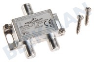 Hirschmann 695020472 VFC 2104  Coax Splitter geschikt voor o.a. Kabelkeur, Ziggo geschikt VFC 2104 splitter f-conn. geschikt voor o.a. Kabelkeur, Ziggo geschikt