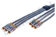 Tulp Kabel geschikt voor o.a. 1.8 Meter, Verguld, Shop verpakking Component Kabel, 3x Tulp RCA Male - 3x Tulp RCA Male