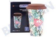 DeLonghi 5513284491 DLSC065 Koffieapparaat Thermosbeker geschikt voor o.a. Flowers, 300 ml Keramische beker met dubbele wand geschikt voor o.a. Flowers, 300 ml