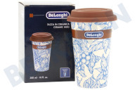 DeLonghi 5513284481 DLSC064 Koffieapparaat Thermosbeker geschikt voor o.a. Blu Flower, 300 ml Keramische beker met dubbele wand geschikt voor o.a. Blu Flower, 300 ml