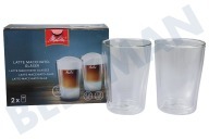 Melitta 6761118 Koffiezetapparaat Kopjes geschikt voor o.a. Set van 2 latte macchiato glazen Dubbele thermowand geschikt voor o.a. Set van 2 latte macchiato glazen