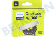 Philips PHIQP44050 QP440/50  Scheerblad geschikt voor o.a. OneBlade OneBlade 360, 4 Pak geschikt voor o.a. OneBlade