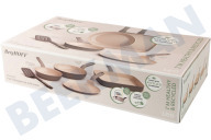 BergHOFF  3950442 LEO 4-delige braadpannenset antikleef Balance met spatel geschikt voor o.a. Inductie, Halogeen, Vitrokeramisch, Gas