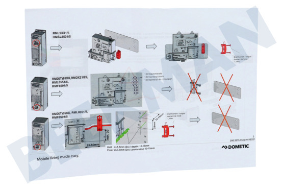 Dometic Koelkast Aansluitblok Compleet