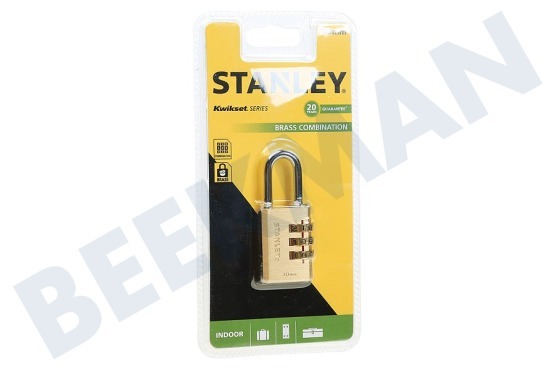 Stanley  S742-051 Stanley Hangslot Combination Brass 3 cijferig 30mm