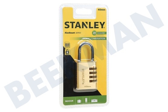 Stanley  S742-053 Stanley Hangslot Combination Brass 4 cijferig 40mm
