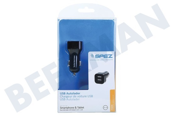 Duracell  Duo USB Autolader 1.2A + 1.2A
