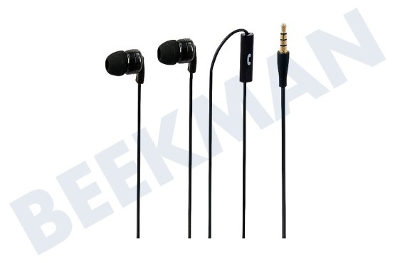 Advance  Stereo headset In-ear met opname knop, Zwart