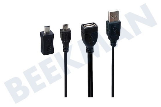 Qware  OTG kabel Micro-USB & Mini-USB