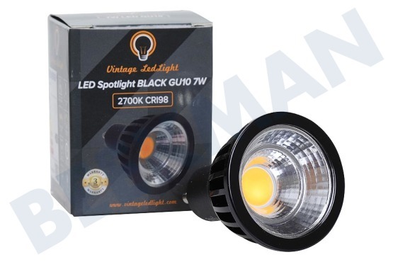Vintage LedLight  LED Spotlight GU10 Black 7W 2700K
