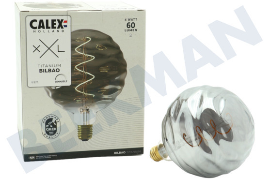 Calex  2101002100 Bilbao Titanium Ledlamp 4W 2100K Dimbaar