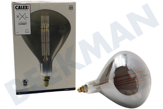 Calex  2101000900 Sydney Titanium Ledlamp E27 7.5W Dimbaar