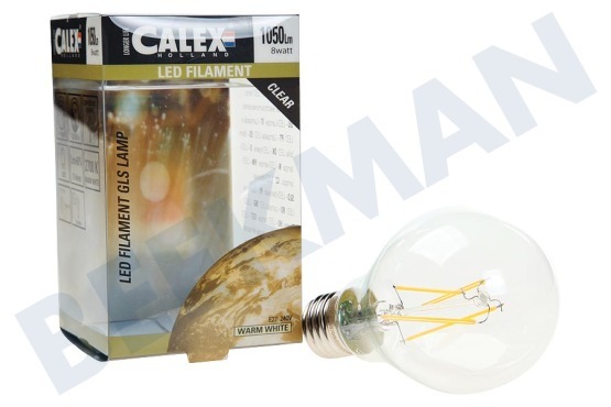 Calex  425210.1 Calex LED volglas Filament Standaardlamp Helder 8W