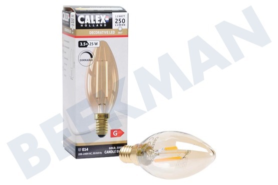 Calex  474489 Calex LED Volglas Filament Kaarslamp 3,5W 250lm E14
